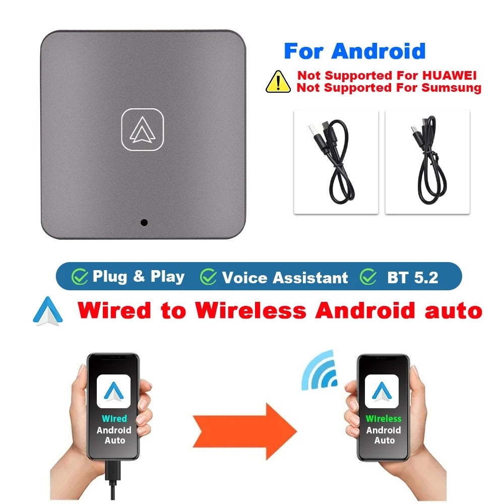 Podofo A3412 - CarPlay Dongle Android Auto Ai Box Wireless Auto